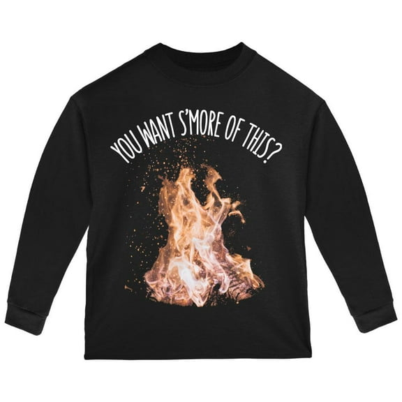 Autumn You Want S'more of This Bonfire Pun Toddler Long Sleeve T Shirt Black 2T