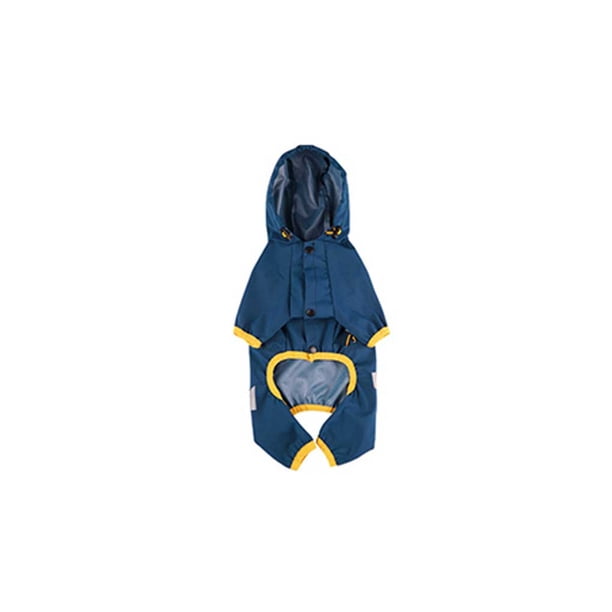 Methold Chubasquero portátil para caminar, senderismo, impermeable, Poncho lavable de PVC, chubasquero de 4 patas, ropa, rayas reflectantes, suministros Ropa para mascotas Azul L Methold PT004448-03