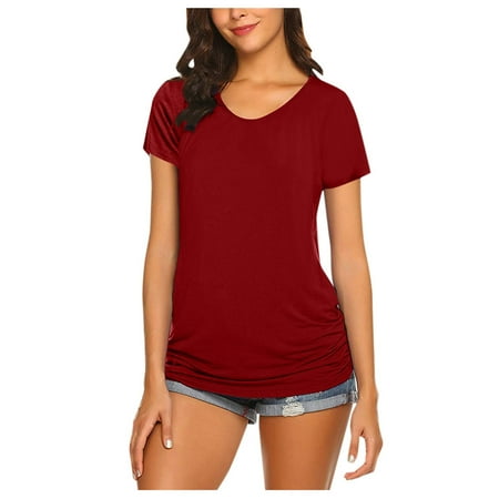 

Women s Maternity Nursing Wrap Top Cap Sleeves Double Layer Solid Blouse T-Shirt /XXL