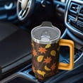 thumbnail image 4 of Autumn Maple Leaves Tumbler 40oz - BPA Free Hot Cold Cup, Handle & 2 Straws | Thanksgiving Gift for Her, Office, Travel, 4 of 5