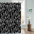 thumbnail image 3 of Fabric Shower Curtain, Farmhouse Botanical White Leaves on Black Bathroom Curtain with 12 Hooks Waterproof No Bad Odor Machine Washable Bath Curtains for Bathroom, Spa Room, Background Cloth, 72"x84", 3 of 6