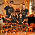 thumbnail image 7 of Halloween Family Matching Pajamas Short Sleeve Black Cat Print Top Pumpkin Ghost Pattern Long Pants Family Sleepwear Set, 7 of 7