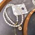 thumbnail image 4 of Elegant White Freshwater Pearl Necklace with Open Gold Heart Pendant and Heart-Shaped Gemstone – Timeless Jewelry Piece, 4 of 6