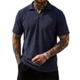 thumbnail image 5 of KIHOUT Men's Jacquard Textured Knit Polo Shirt, Retro Open Collar Short Sleeve Casual Fashion Top for Everyday Wear, 5 of 6