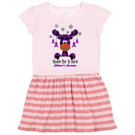 

Inktastic Alzheimer s Awareness Hope for a Cure Cute Moose Gift Toddler Girl Dress