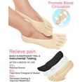 thumbnail image 2 of 6 Pair Bunion Relief Socks, Toe Alignment Compression Toe Separator Socks, No Show Low Cut Liner Five Finger for Women & Men Bunion, 2 of 7