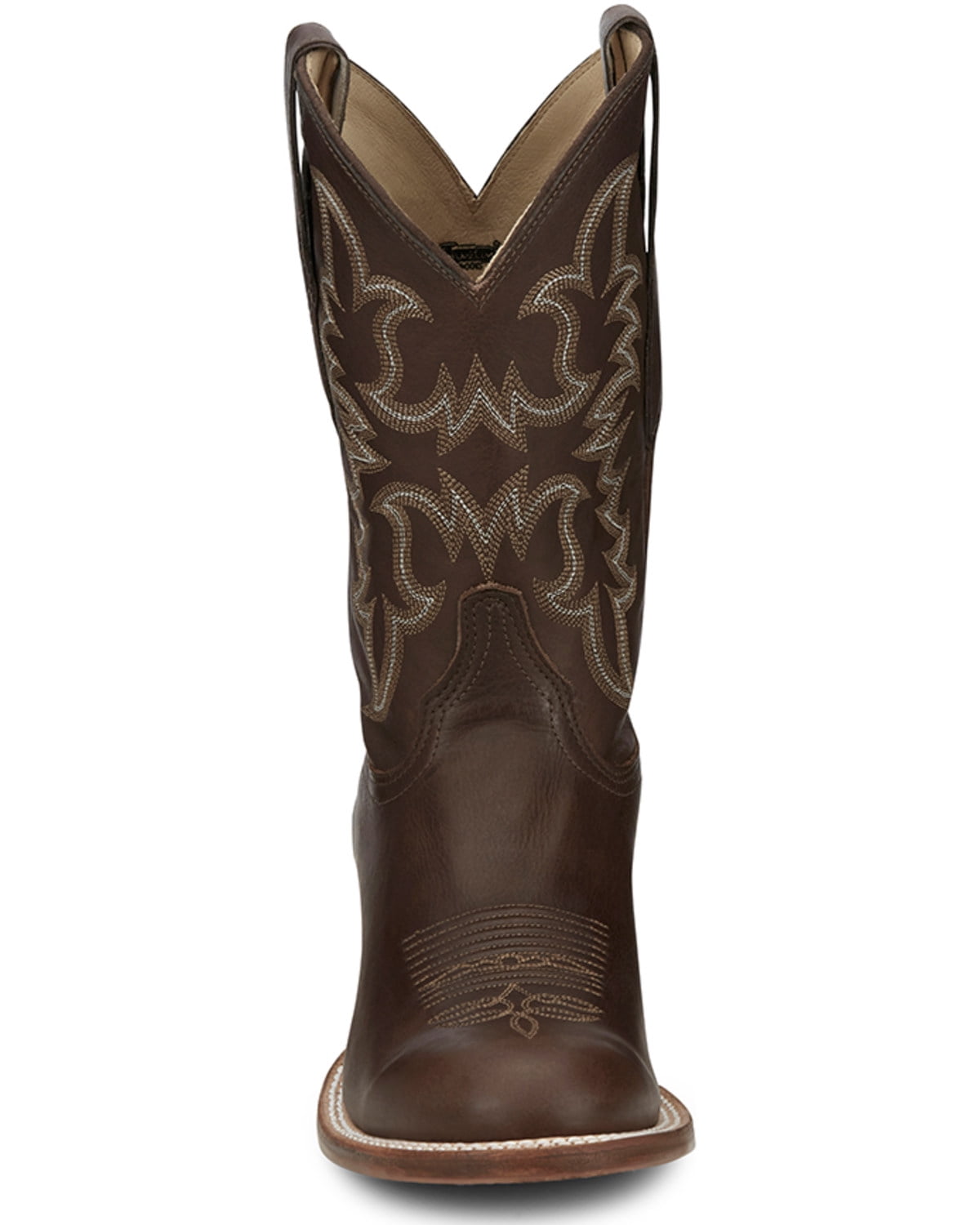 JUSTIN Mens Size 8 D Brown Soft Leather Western Cowboy Boots Justin Euro Elk Leather Cowboy Boots Mens Size 8 B Tan Made  main image 3