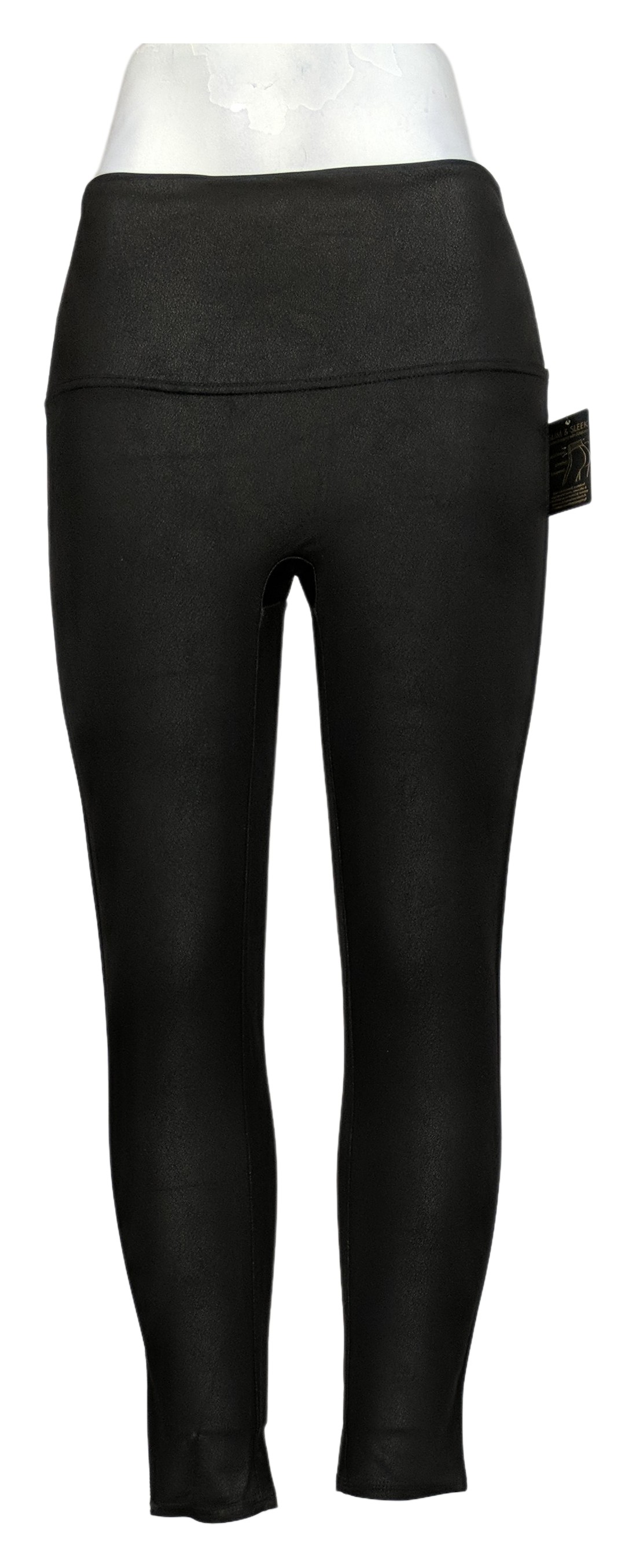 Sleek Coated Knit Legging Black 