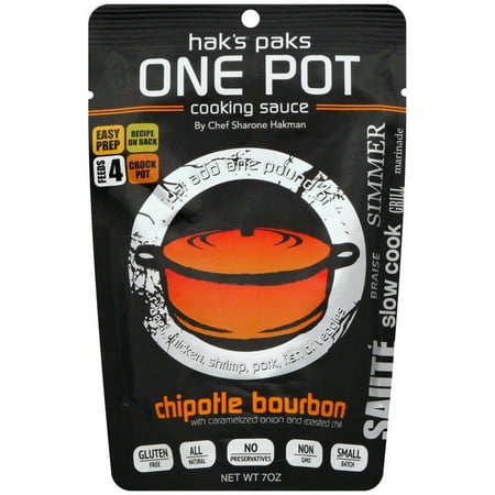 Haks Paks Chipotle Bourbon One Pot Cooking Sauce, 7 oz, (Pack of