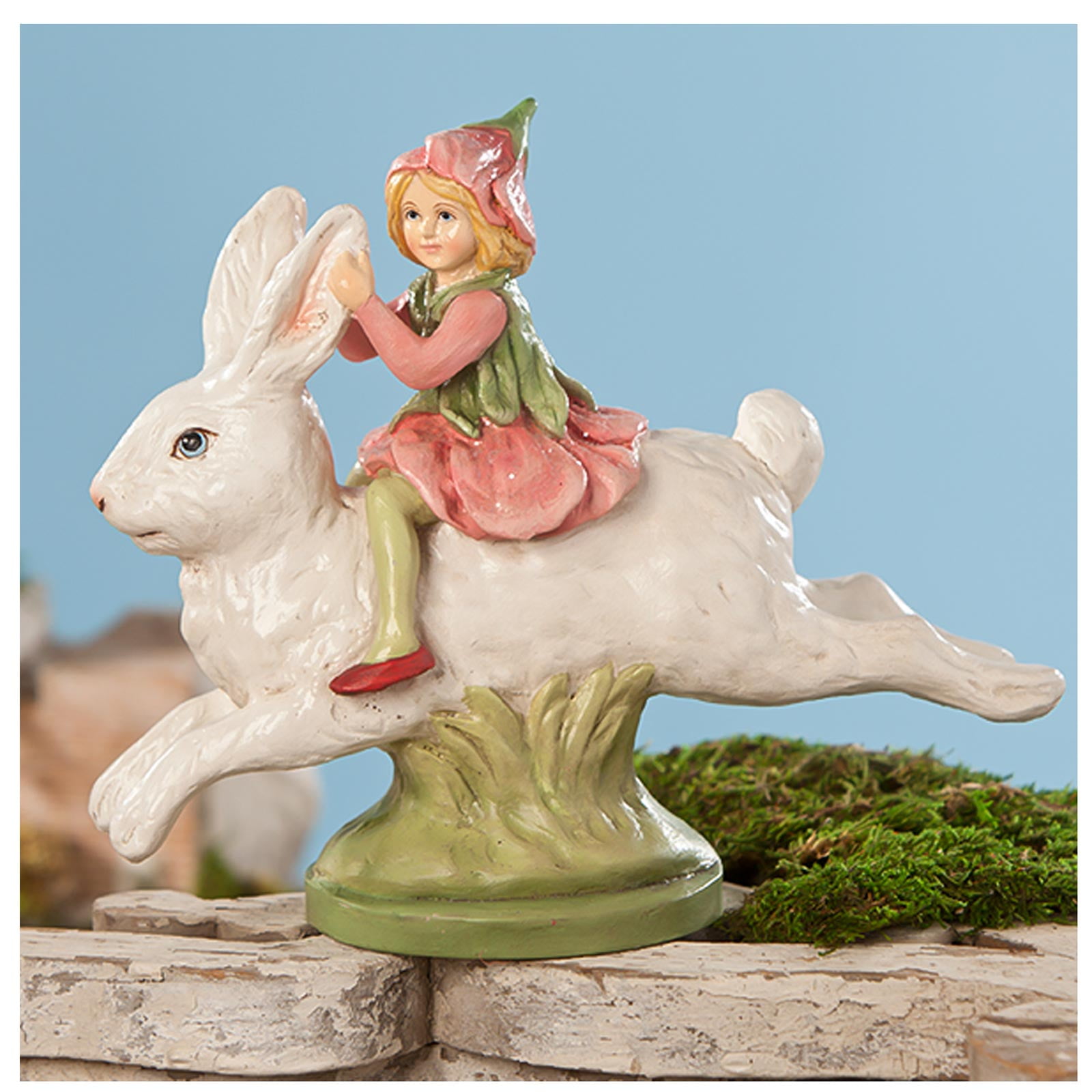 Bethany Lowe 8" Bunny Rabbit Ride Fairy Retro Vintage Style Easter