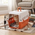 thumbnail image 2 of Freepet Hard-Sided Pet Carrier for Cats and Small Dogs, 20 inch, White/Orange, 2 of 5