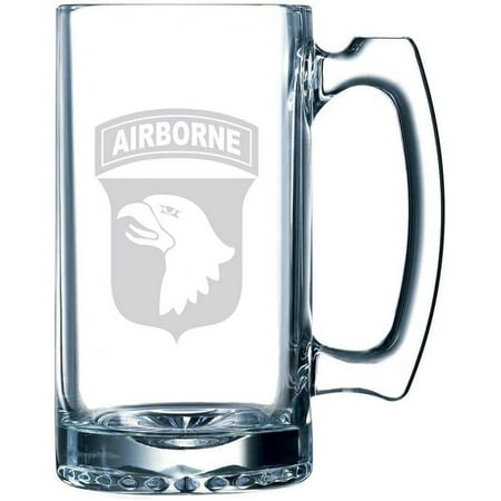 

United States Army 101st Airborne Division Etched 25oz Libbey Sports Beer Mug