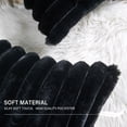 thumbnail image 6 of Home Soft Things Fuzzy Striped Faux Fur Pillow Covers, Set of 2, 20"x20", Black, 6 of 8