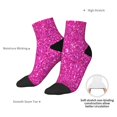 thumbnail image 4 of Uemuo Rose Red Glitter Printed Crew Socks, Moisture-Wicking Socks, Athletic Socks for Men Breathable Cushion Socks Casual Sport Socks for Running Traveling, 4 of 6