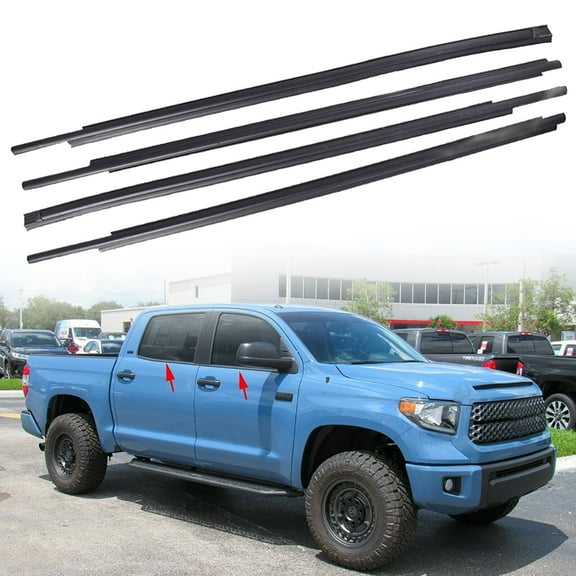 labwork 4pcs Outside Window Moulding Weatherstrip Seal Belt 68160-0C020 68163-0C020 68164-0C020 68210-0C020 Fit for 2007-2018 Toyota Tundra