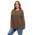 thumbnail image 4 of Ronuti Lightweight Sweatshirt for Women Fall Long Sleeve Shirts Fashion Casual Crew Neck Pullover Tops, 4 of 10