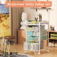 thumbnail image 6 of Rolling Utility Cart with 4 Drawers, Craft Organizer and Storage Carts with DIY Divider, Lockable Wheels Storage Organizer for Art Supplies, Store for Brushes & Paints & Artifacts, White, 6 of 16