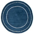 thumbnail image 2 of SAFAVIEH Bella Danita Bordered Wool Area Rug, Navy Blue/Ivory, 5' x 5' Round, 2 of 11