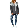 thumbnail image 5 of Nlife Women Long Sleeve Lace Up V Neck Tie Dyed Print Hoodie, 5 of 5