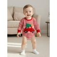 thumbnail image 5 of Miaouyo Infant Baby Girls Boys Christmas Fall Romper 0 3 6 9 12 18 Months Stripes Embroidery Candy Cane/Tree Fall Bodysuit, 5 of 9