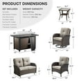 thumbnail image 4 of Bellefurn 8 Pieces Patio Furniture Sets with Fire Pit Table,Swivel Rocker Chairs adn Rattan Sofa,Outdoor Conversation Set with for Porch Deck Backyard Poolside, 4 of 14