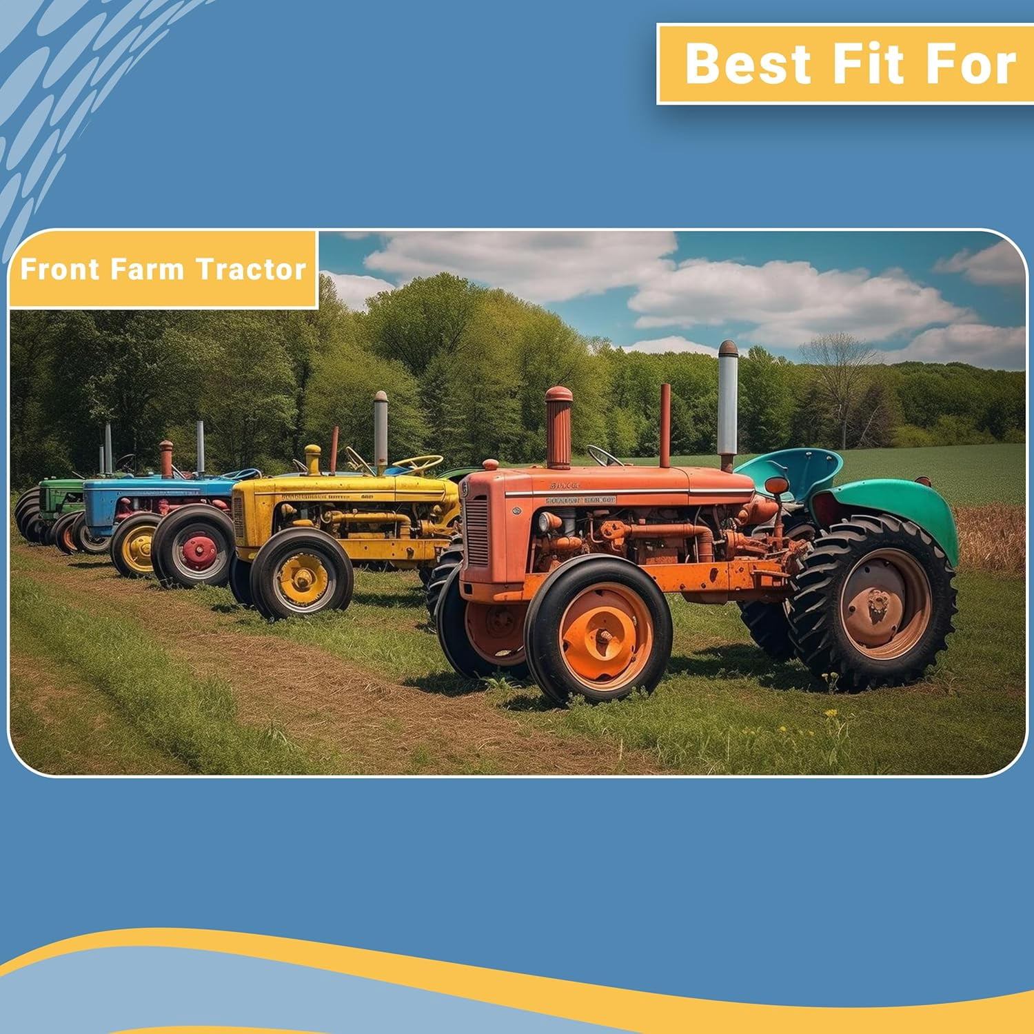 TWO 3.50-6 Tri-Rib Front Tractor Tires & Tubes - 4PR Heavy Duty - Fits Universal, Allis Chalmers
