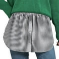 thumbnail image 2 of 2Pcs Shirt Extender for Women Plus Size Adjustable Layering Fake Tops Lower Sweep Mini Skirt Hemline Fashion Wearing New,Black Stripe+Blue Stripe 3XL, 2 of 8