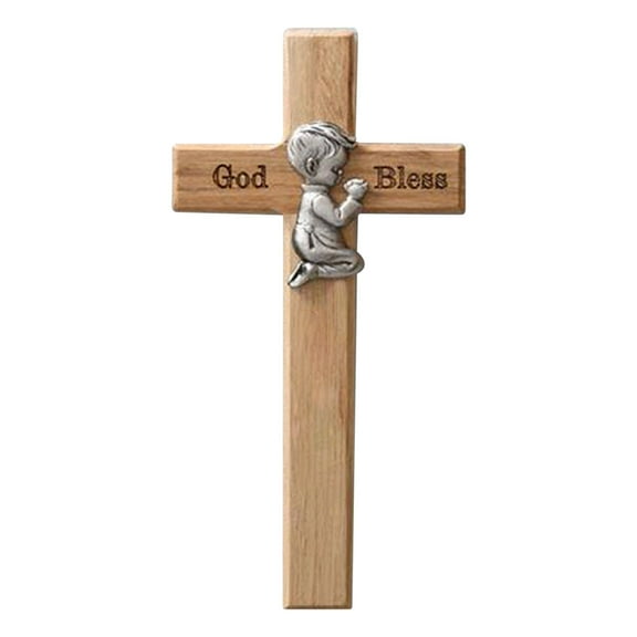 A Personalized Wooden Cross Christmas Ornament For Children Blessing Gift Engraved Name Resin Boy Girl Holiday Home Decor