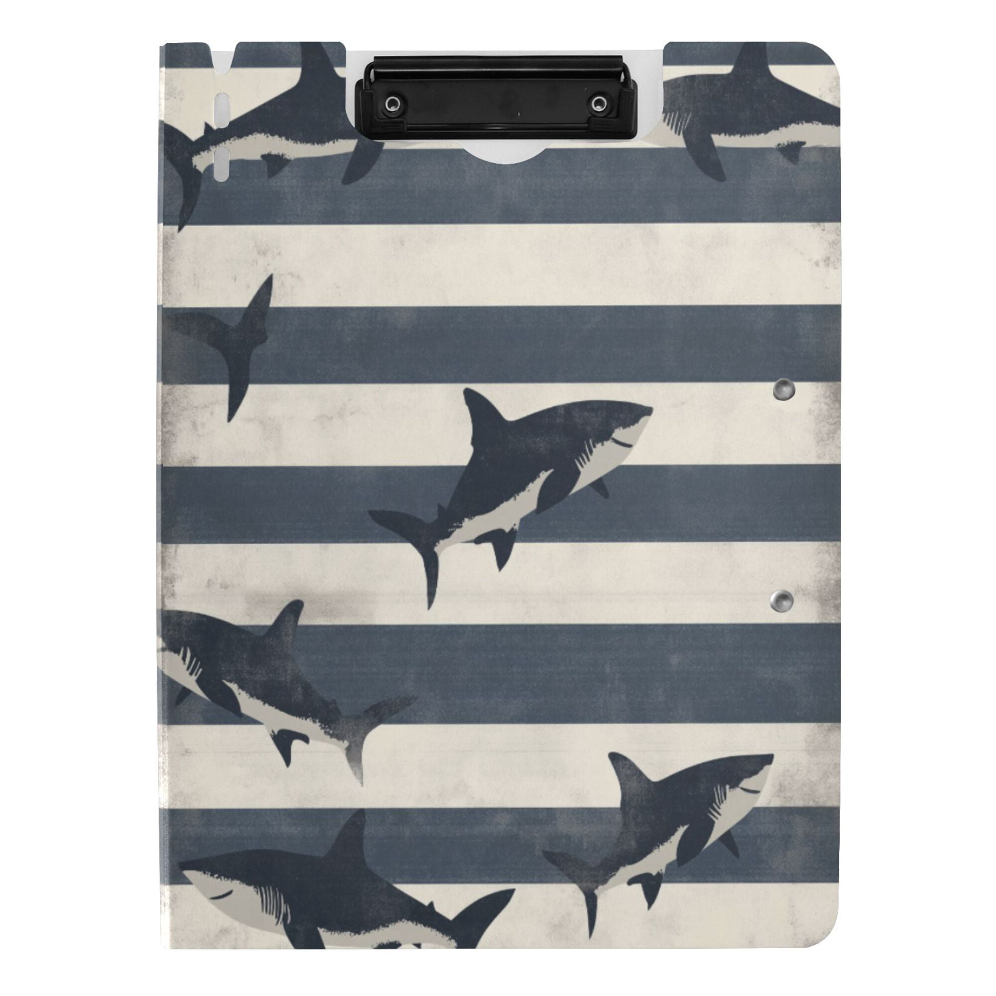 FORMRS A4 Clipboard Folder with Pen Holder Horizontal Foldable School Office Binder, Dark Sharks