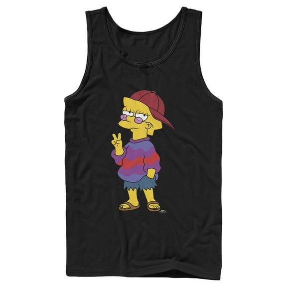 Men's The Simpsons Cool Lisa  Tank Top Black Small