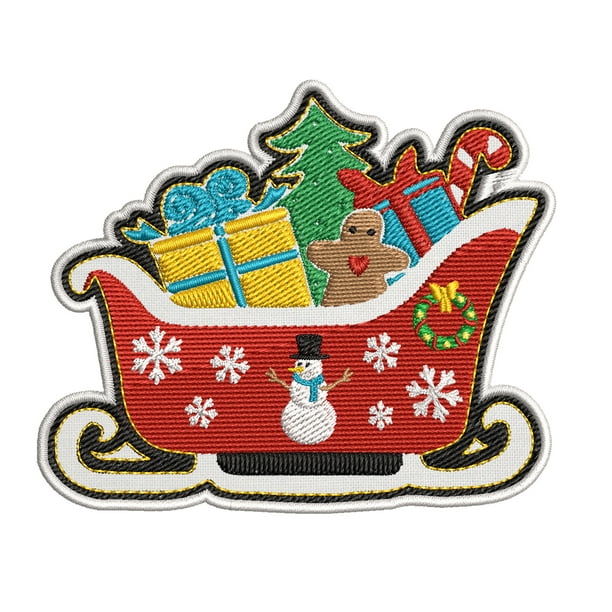 Sleigh Embroidered DIY Iron on or Sewon Decorative Patch Badge Emblem