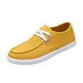thumbnail image 2 of DLONGLI Women's Canvas Low Top Casual Sneakers, Lace Up Non Slip Flat Sole Classic Walking Shoes, 2 of 5