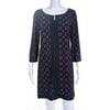 Pre-owned|Laundry by Shelli Segal Womens 3/4 Sleeve Printed Shirt Dress Purple Blue Small