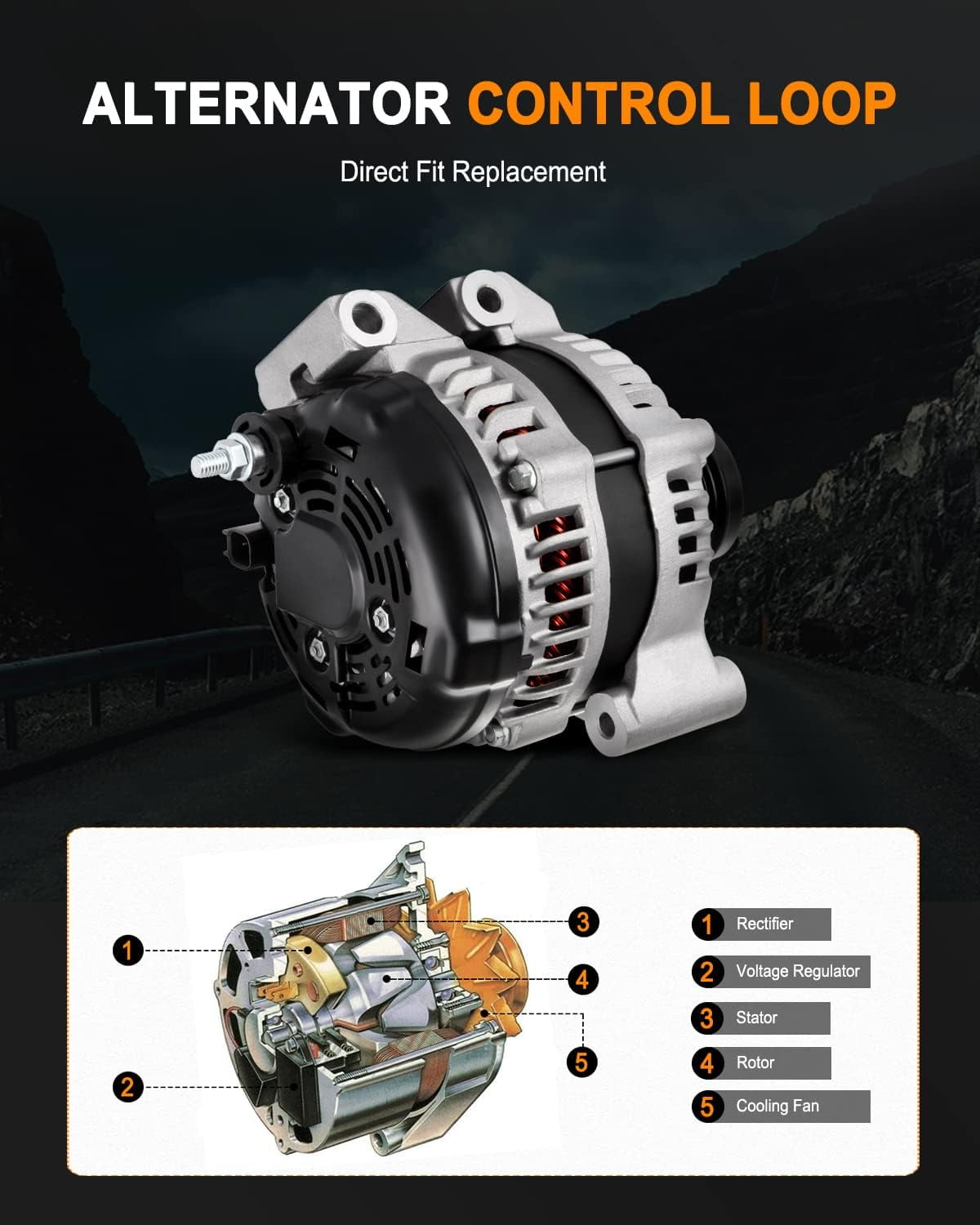 NURATIT High Output Alternator 160A 12V Fit for Dodge Grand Caravan 2011-2016, for Chrysler 200 2011-2014, for Ram C/V 2012-2015, for Dodge Journey 2011-2020, for Volkswagen Routan 2011-2014
