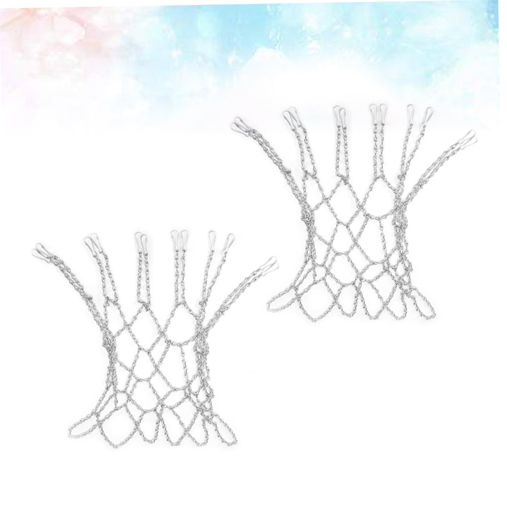 Supvox 2-Pack Rust-Resistant Steel Basketball Chain Nets Compatible with Standard Hoops for Indoor and Outdoor Use