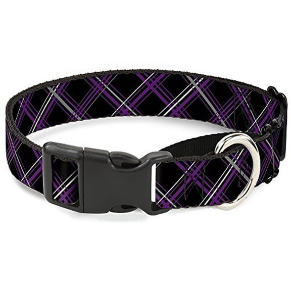 buckle-down plaid black red martingale dog collar