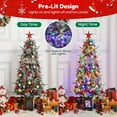 thumbnail image 3 of Senfot 4.5ft Pre-Lit Artificial Small Christmas Tree, Snow Flocked Xmas Tree Includes 150 Led Lights, Christmas Home Decor 2pcs, 3 of 6