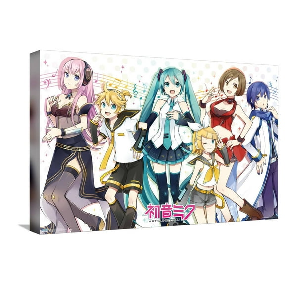 Hatsune Miku - Musical Group Canvas Wall Poster, 14.725" x 22.375"