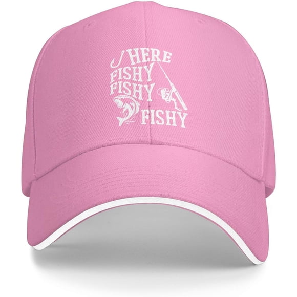 Funny Fishing Hat Here Fishy Fishy Fishy Cap Women Dad Hats Cool Hats