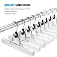 HighGrade Wooden Pants Hangers with Clips Non Slip Skirt Hangers