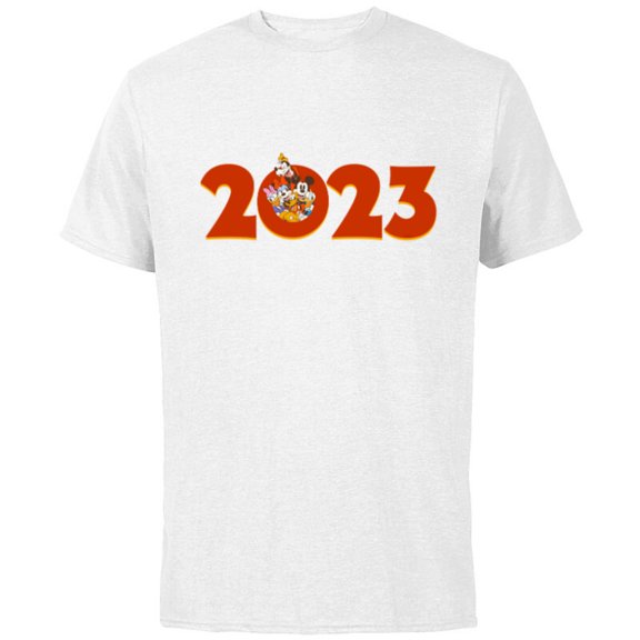 Disney Mickey and the Gang 2023 100th Anniversary New Year - Short Sleeve Cotton T-Shirt for Adults - Customized-White