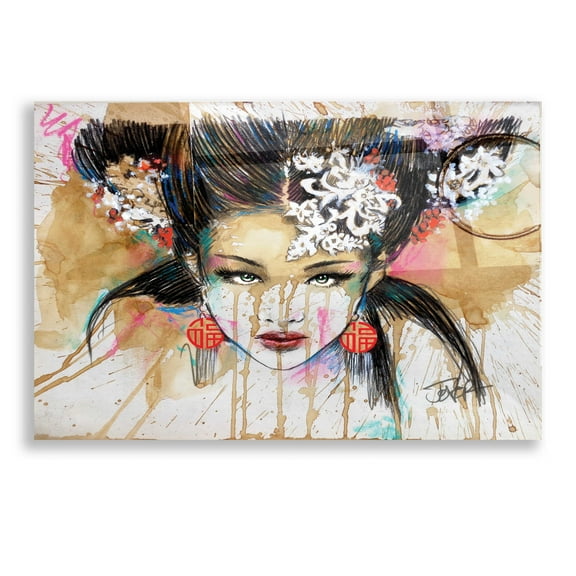 Epic Art 'Lady Luck' by Loui Jover, Acrylic Glass Wall Art, 16"x12"