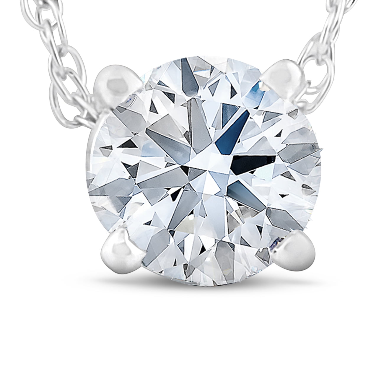 Floating Diamond Solitaire Pendant 