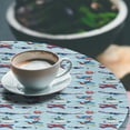 thumbnail image 2 of Ambesonne Airplane Fitted Round Tablecloth, Aircrafts Sky Diving, 36"- 40" Diameter, Multicolor, 2 of 5