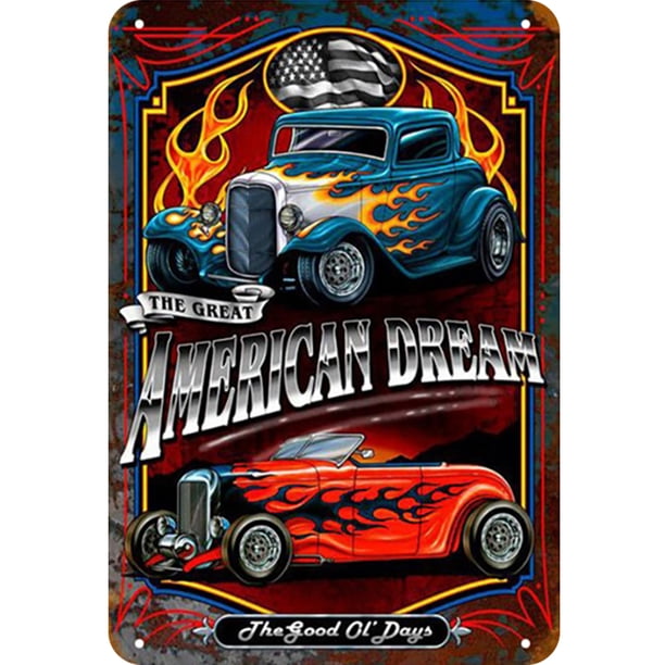 Placa Metal Vintage para Coche Pintura Hierro Rectangular Arte Pared Bar para El 20x30cm