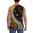 thumbnail image 4 of Fotbe Abstract Gold Floral Galaxy Men's Camiseta sin Mangas Estampada para Hombres, Playera Casual para Gimnasio, Entrenamiento, Playa-Medium, 4 of 7