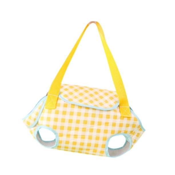 Bolsa de transporte para gatos, bolso de hombro para mascotas, bolso de mano Cuadrícula amarilla