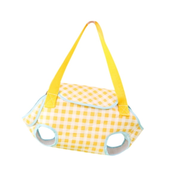 Almencla Cat Carrier Bag Comfortable Exposed Head Breathable Pet Bag Carrying Handbag for Yellow Grid