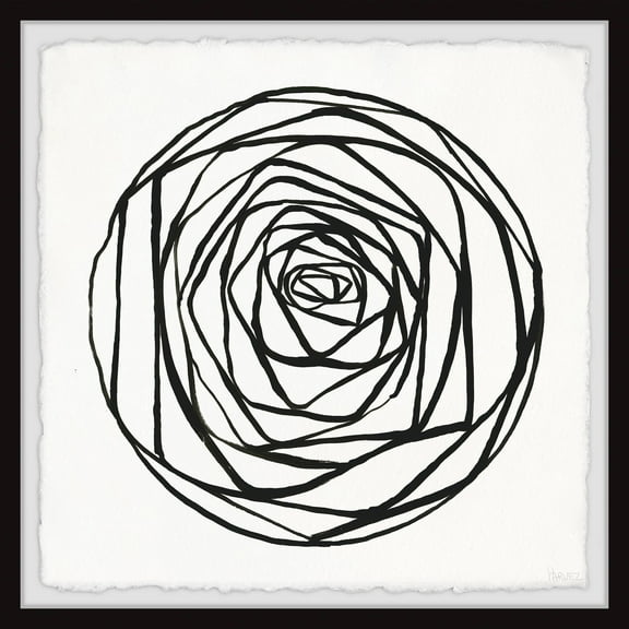 Parvez Taj Rose Lines Framed Wall Art