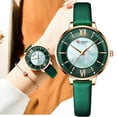 thumbnail image 2 of Curren Ladies Watches Green Quartz Wrist Women Luxury Branded Clock Elegant Charming Leather Wristwatches 2021 - Quartz Wristwatches, 2 of 6